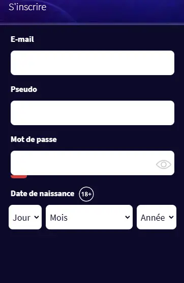 Registratie op mobiel bij GAMETWIST CASINO